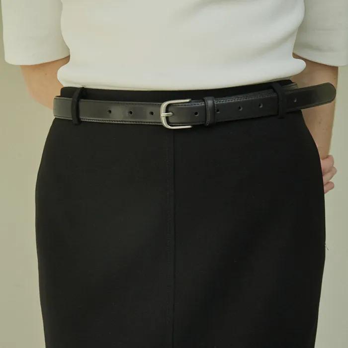 Classic leather belt / Black