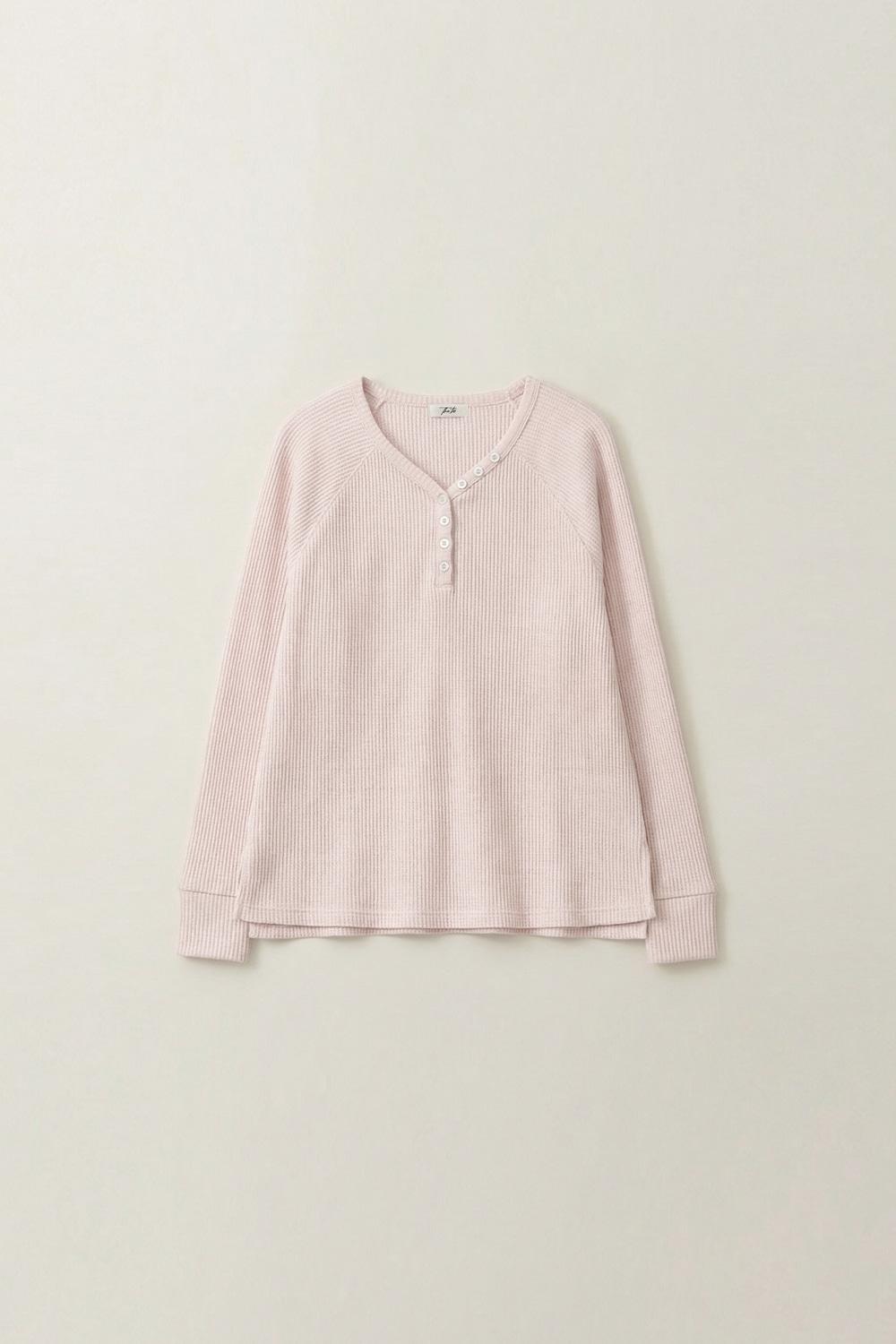 [4월 17일 순차배송]BUTTON BOXY WAFFLE T-SHIRT_TT5S214PK