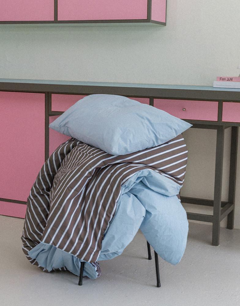 프렌치 스트라이프 고밀도60수 순면 항균 워싱 차렵이불 세트 SS