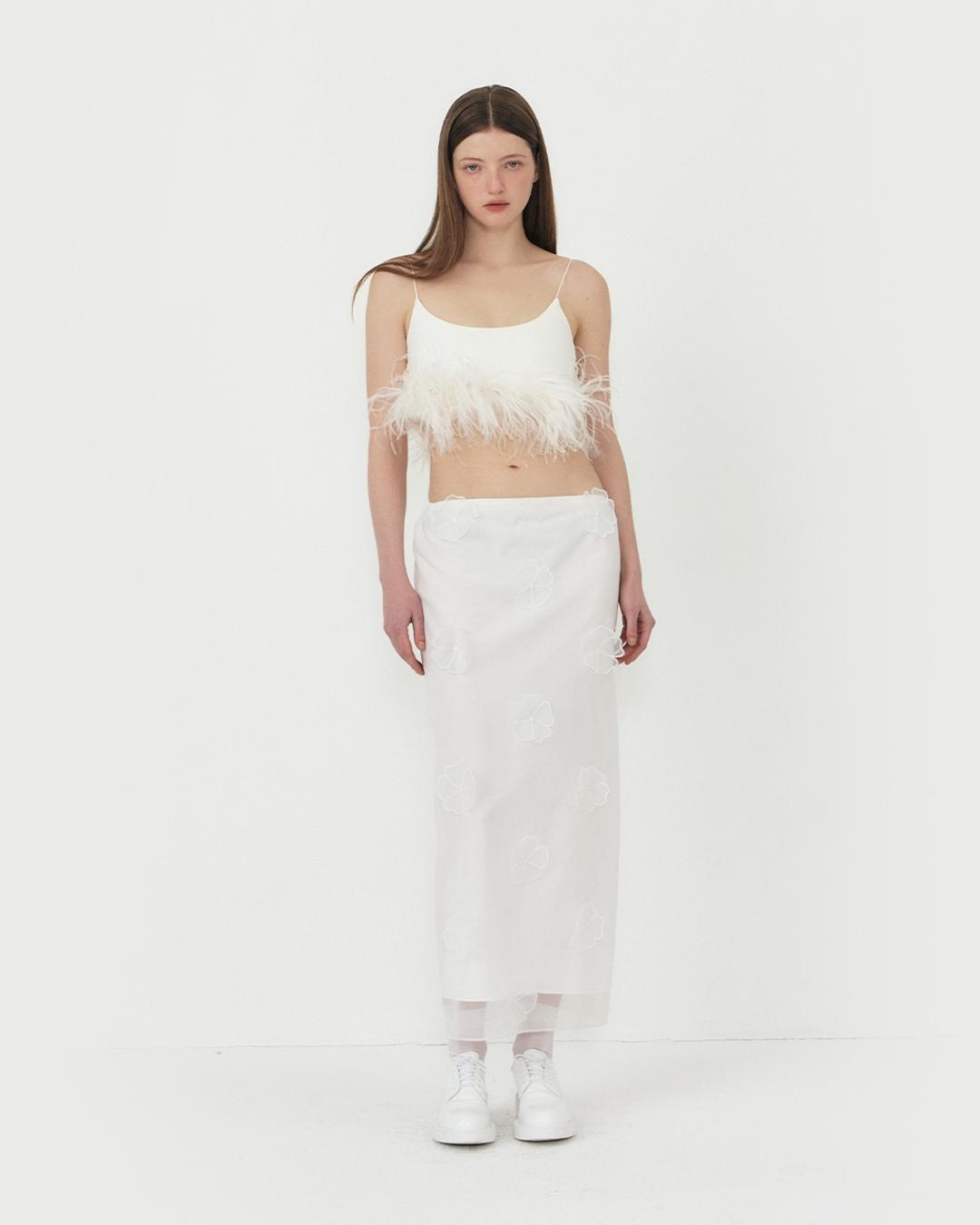 [노머] Flower Patch Detailed Long Layered Skirt