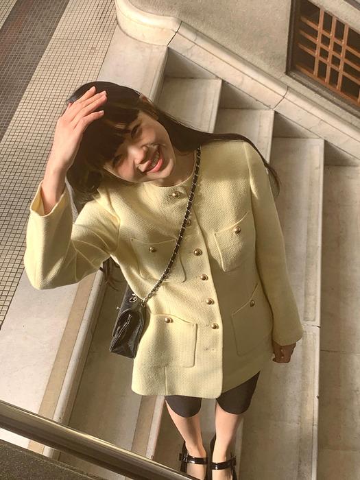Gabrielle Tweed Jacket Lemon Curd (JWJA4E904Y1)