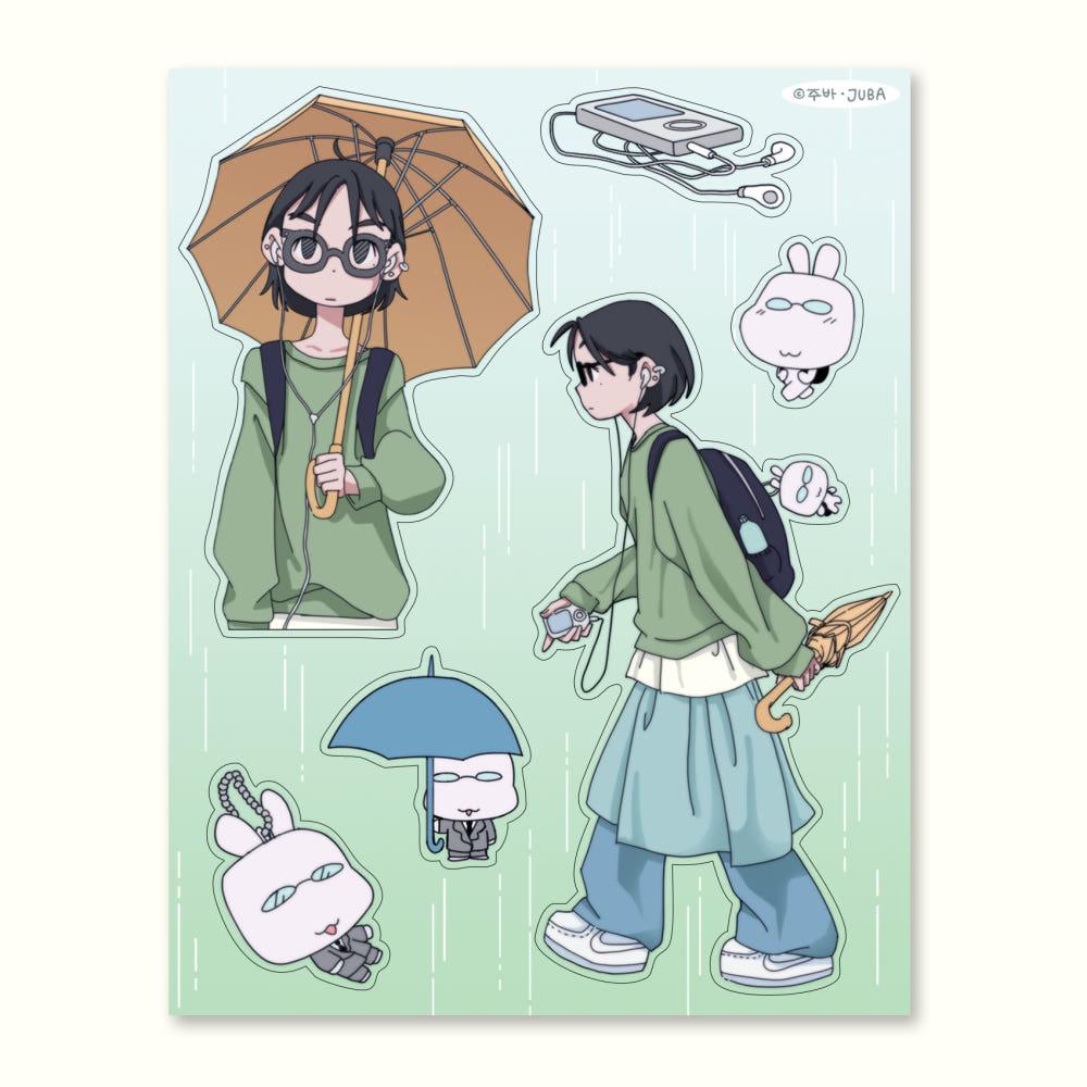 [JUBA⋆주바] girls at street sticker (2types)