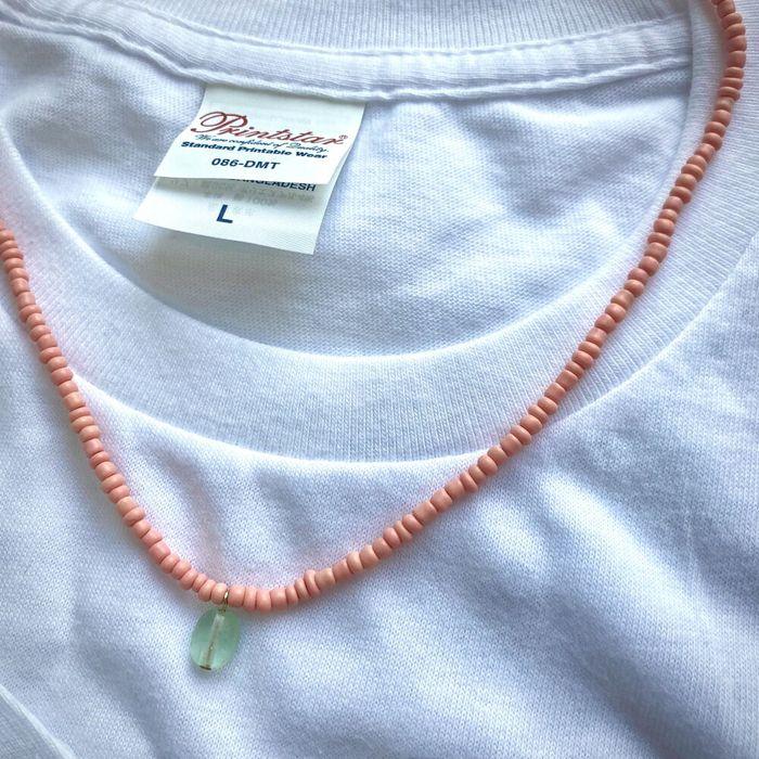 summer breeze coral pink necklace 서머 브리즈 네크리스 코랄핑크