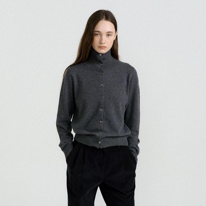 Turtleneck Cardigan (Deep Grey)
