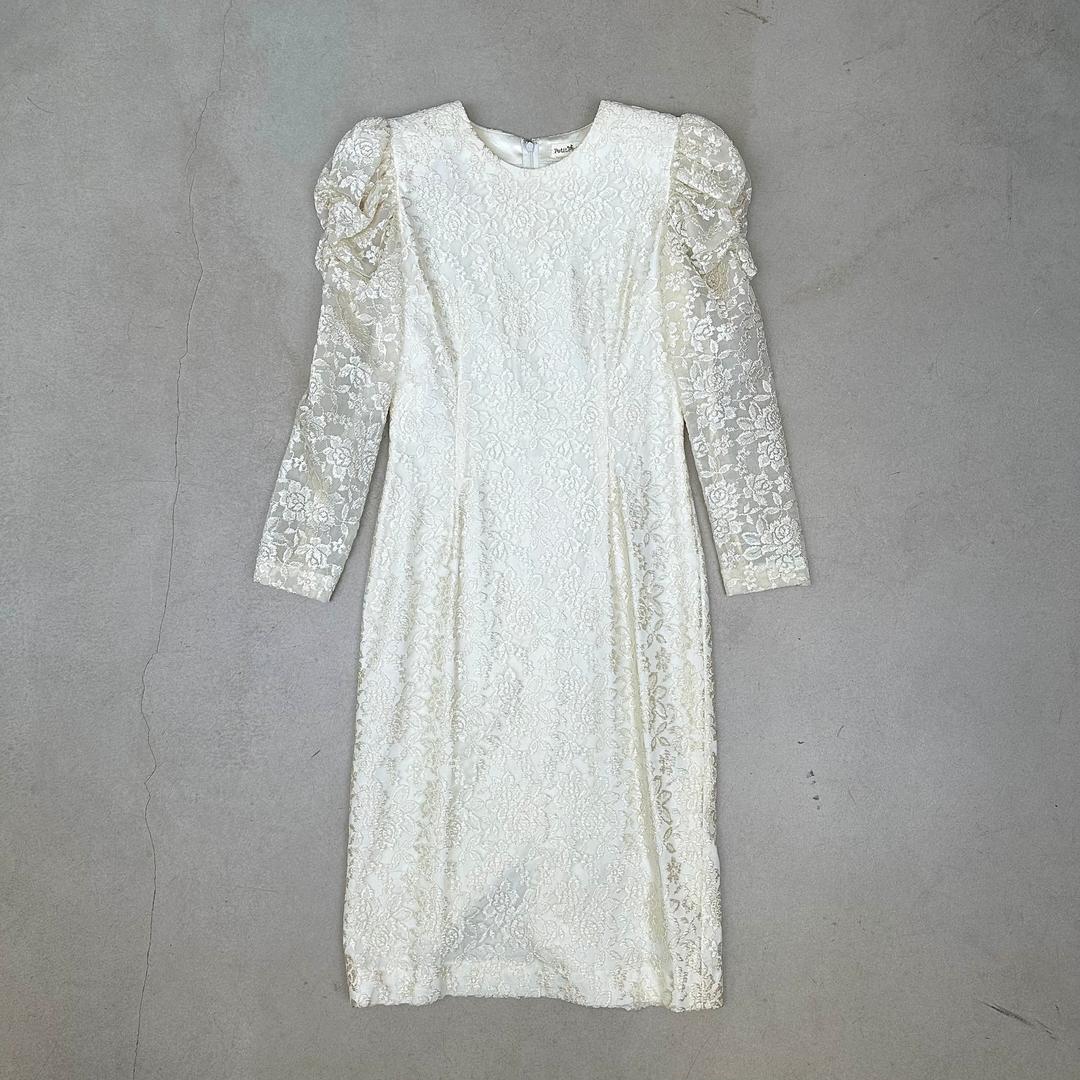 Embroidery puff dress