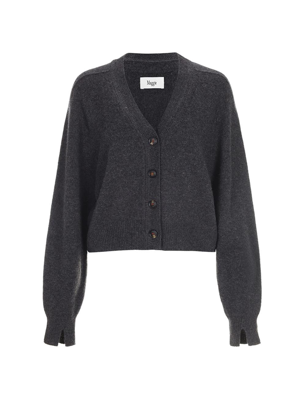 Sleeve Slit Cardigan (Dark grey)
