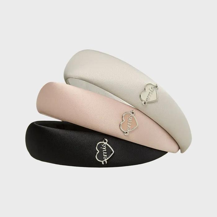 SATIN HEART LOGO PENDANT HAIRBAND