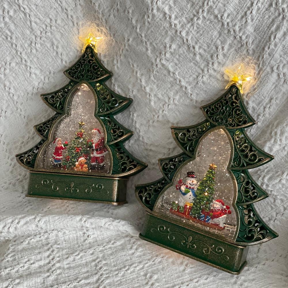 크리스마스 선물 겨울 그린 트리 오르골 캠핑 조명 스노우볼 무드등