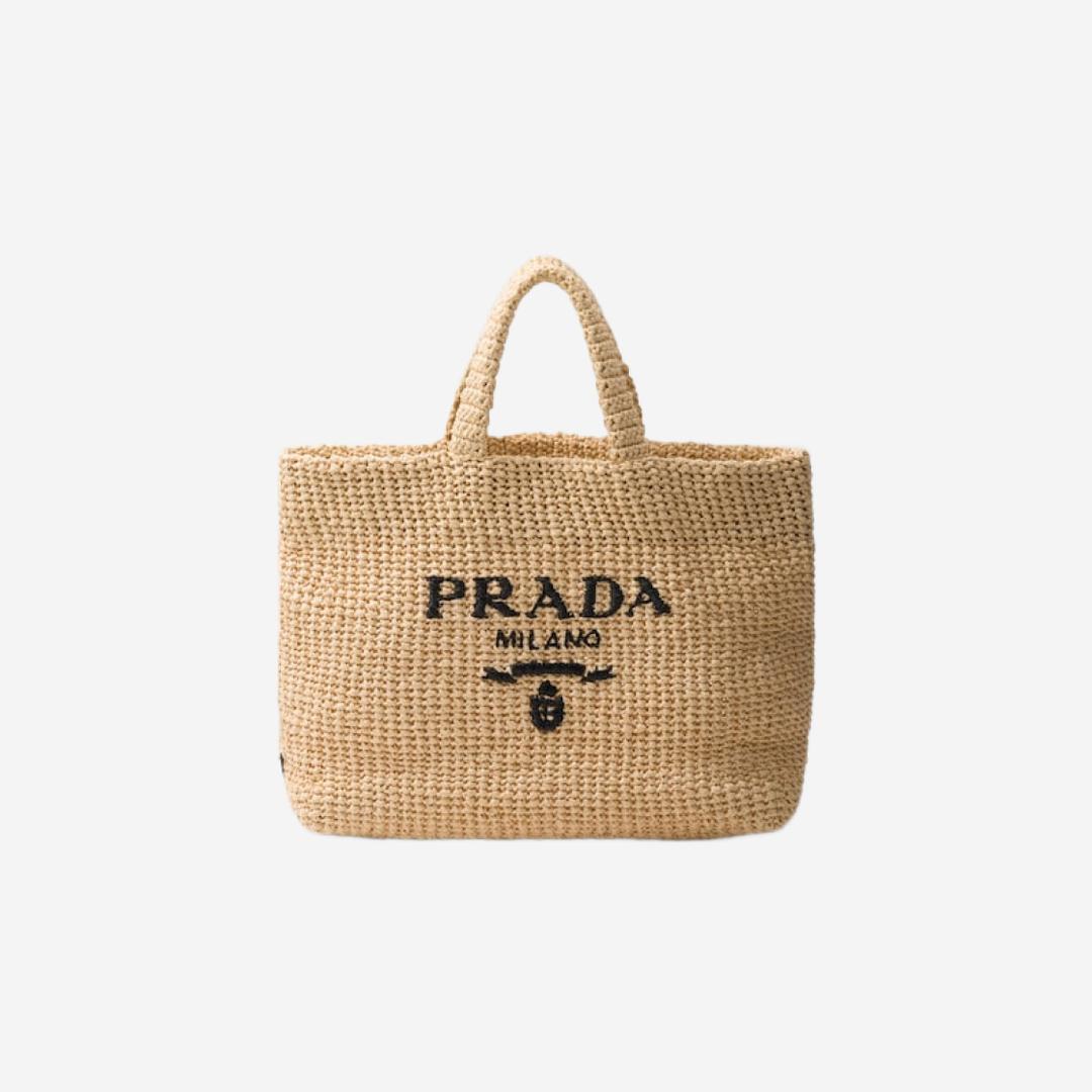 Prada Crochet Tote Bag Natural