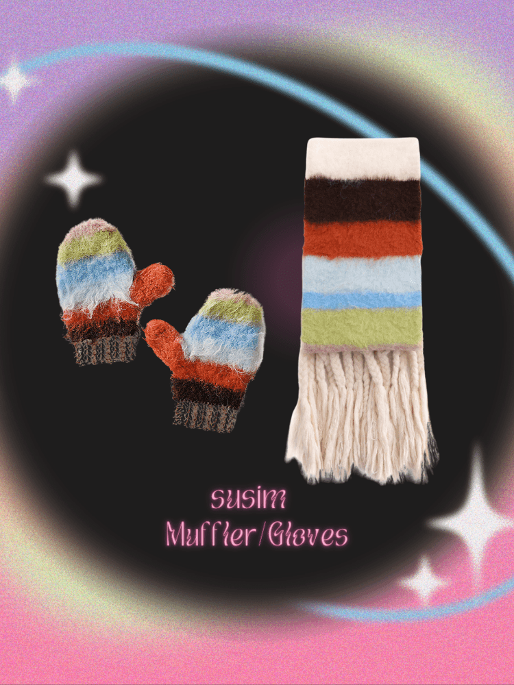수심 Winter Fringe Muffler/ Gloves 윈터 프린지 머플러 장갑 목도리