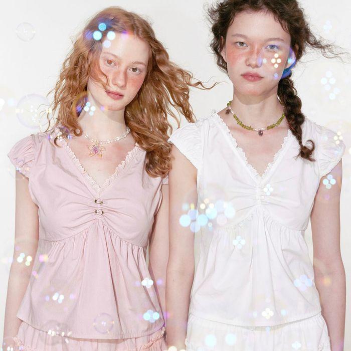 [2차]Zoey Shirring Blouse (Pink)