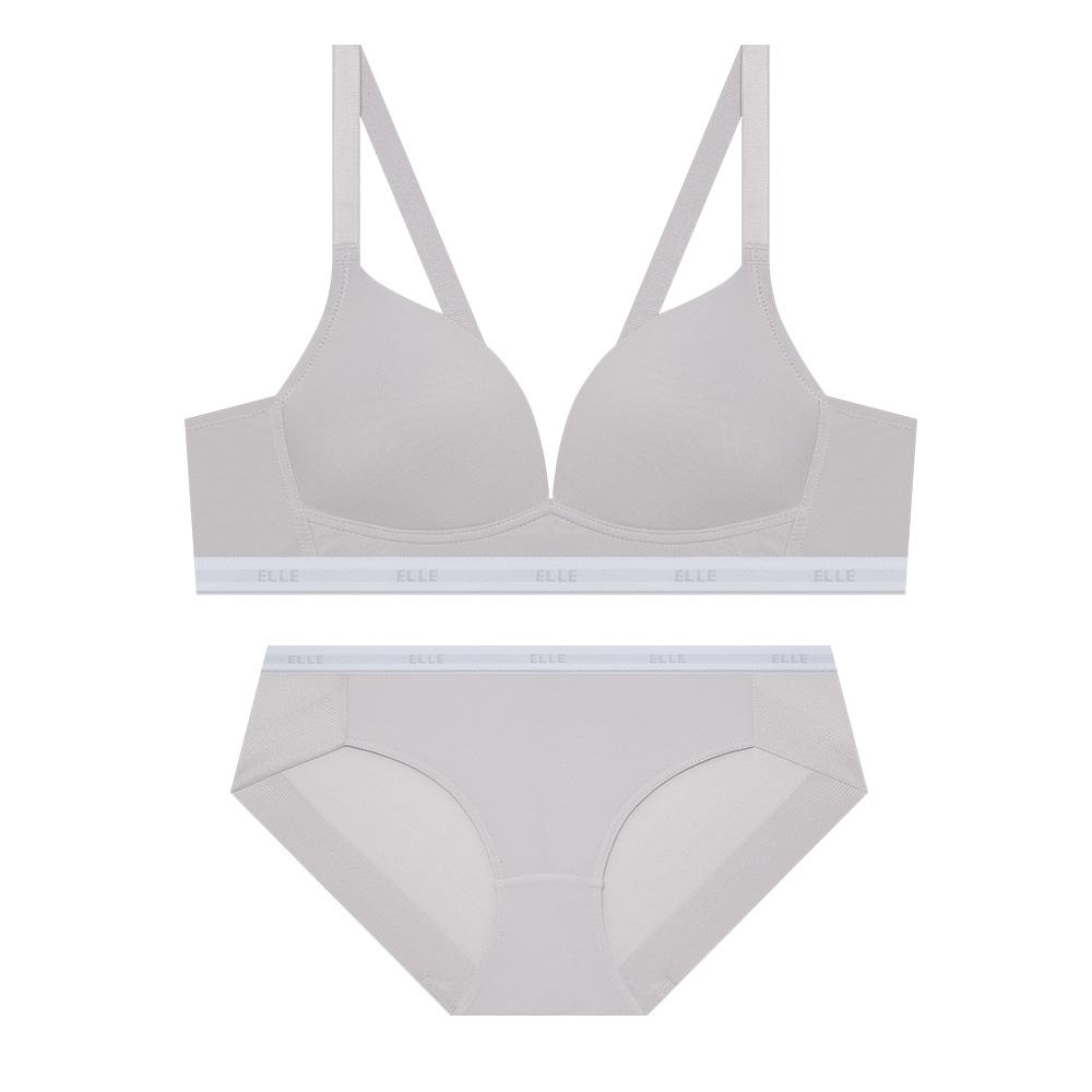 에어로쿨 컴포트핏 노와이어 브라 팬티 세트 - 밀크그레이