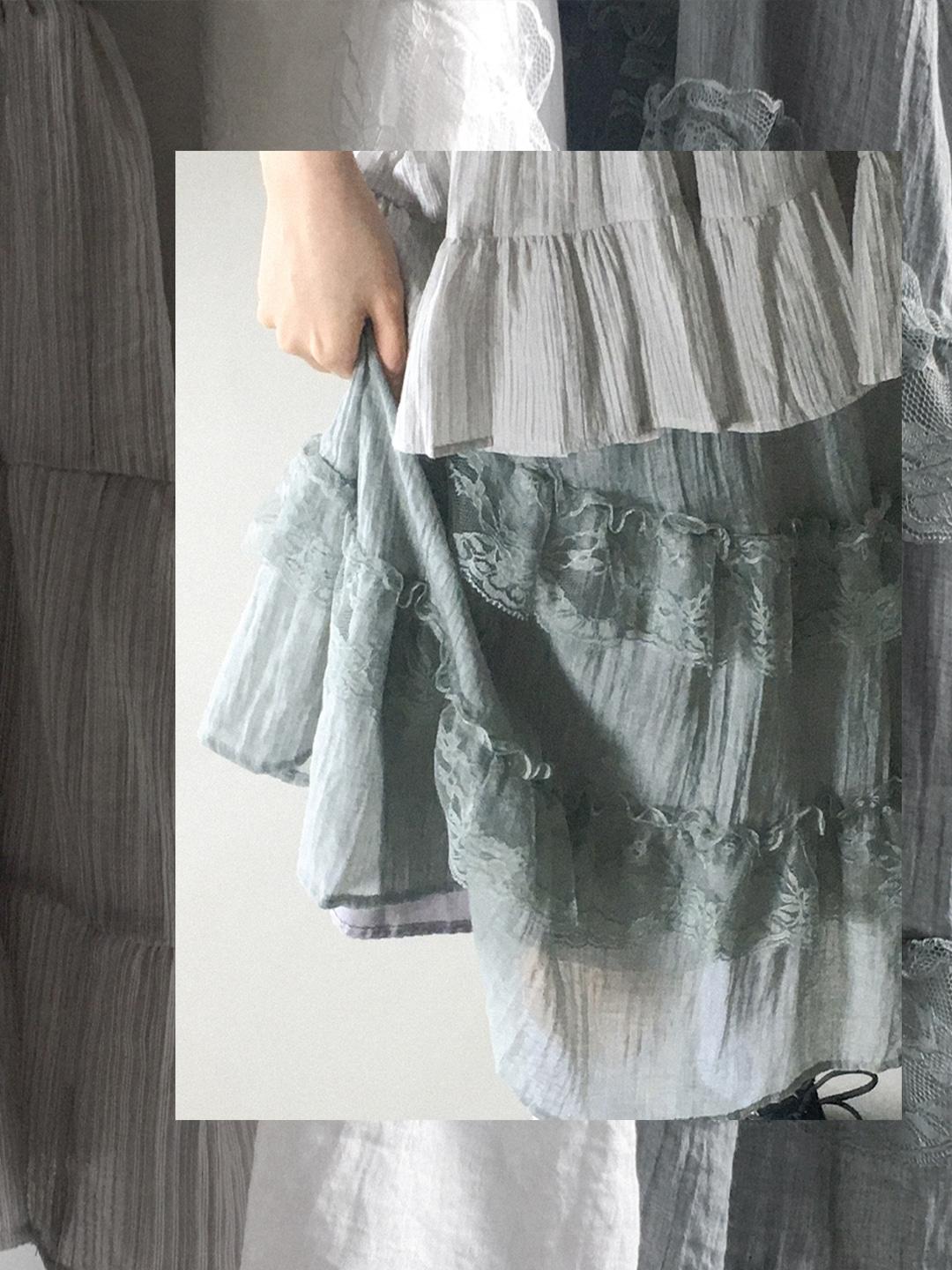 * unbalance lace skirt y0027 (2color)