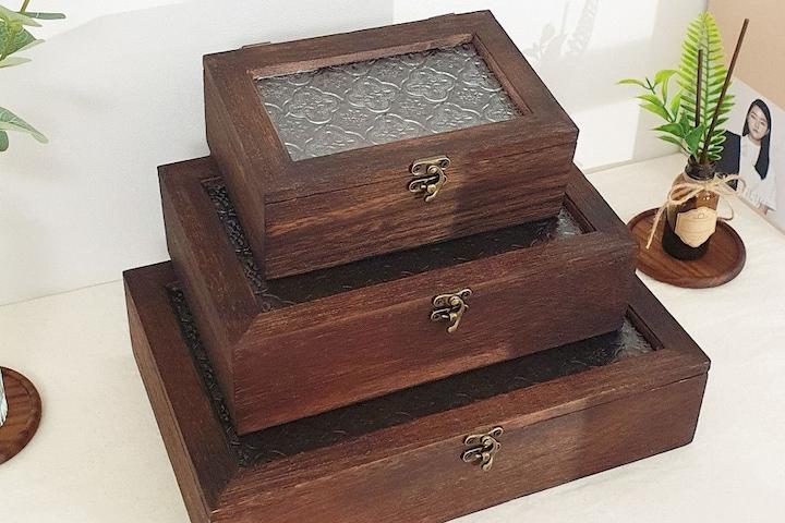 초코원목함 빈티지 보관함 보석함 악세사리 소품 우드 주얼리박스