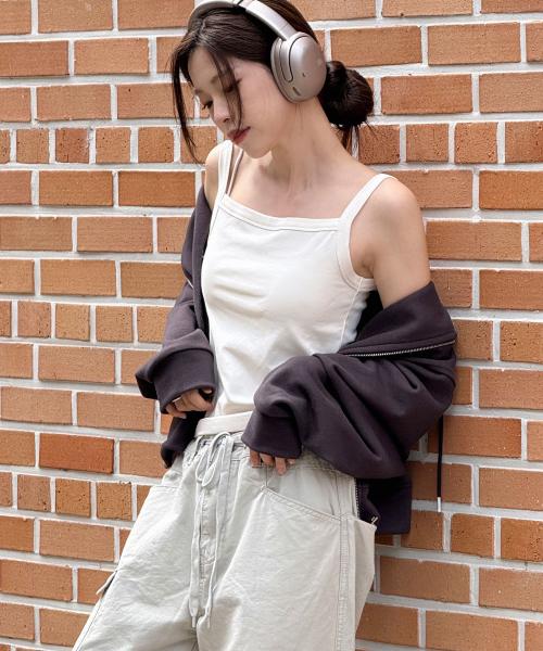 코튼 슬리브리스 탑(Basic)_4COLORS