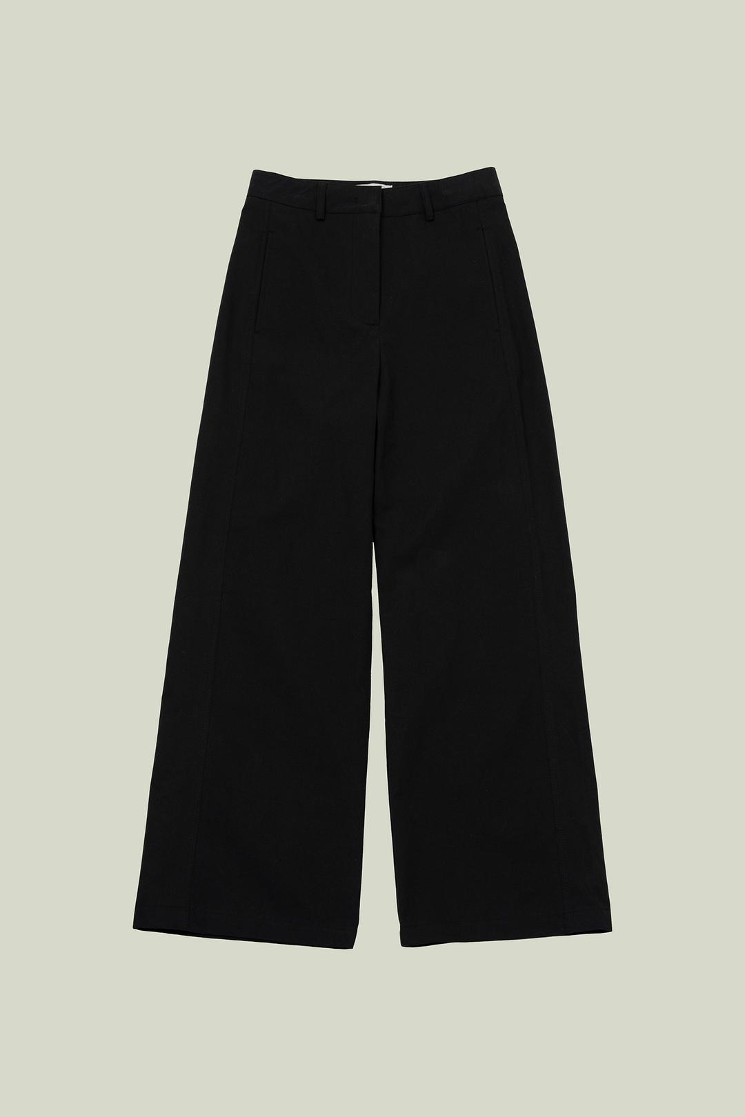 SLIM COTTON PANTS - BLACK
