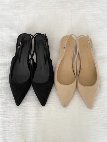 [3cm/착화감끝판왕/예쁜쉐입🩰][made] Le-base 스웨이드 미들굽 슬링백 슈즈 (가을/간절기/데일리/데일리룩/출근룩/데이트룩/피크닉/격식룩/오피스룩/데이트)