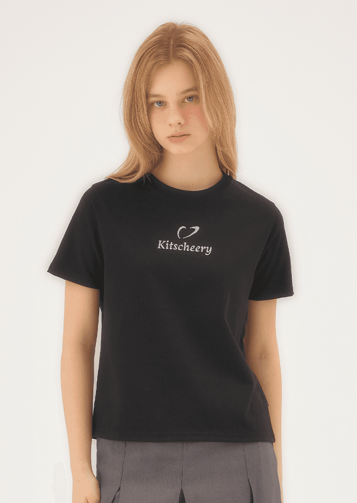 Pixel Heart W T-shirt (Black)