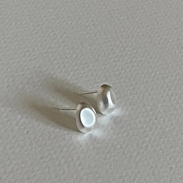 [92.5 Silver] Matte stone earrings