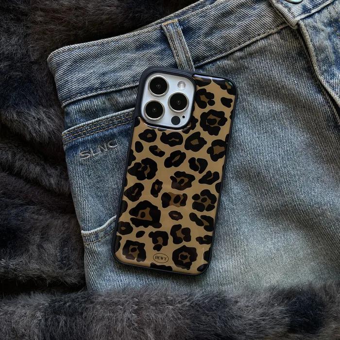 Brown leopard phone case 호피 레오파드 글라스 범퍼 폰케이스 (+맥세이프, 갤럭시 제트플립)