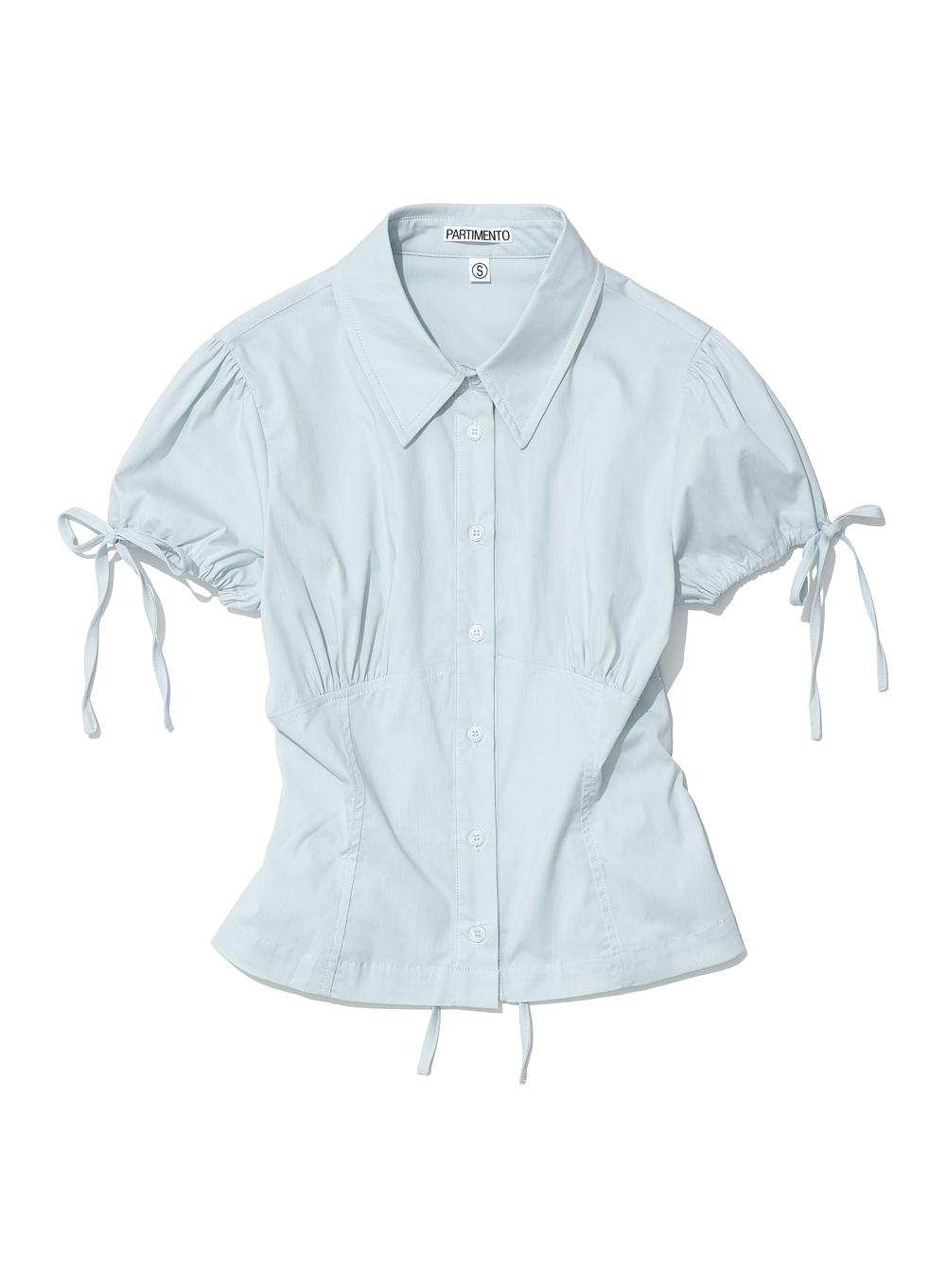 [WOMEN] BOWTIE PUFF SLEEVE BLOUSE_LIGHT MINT