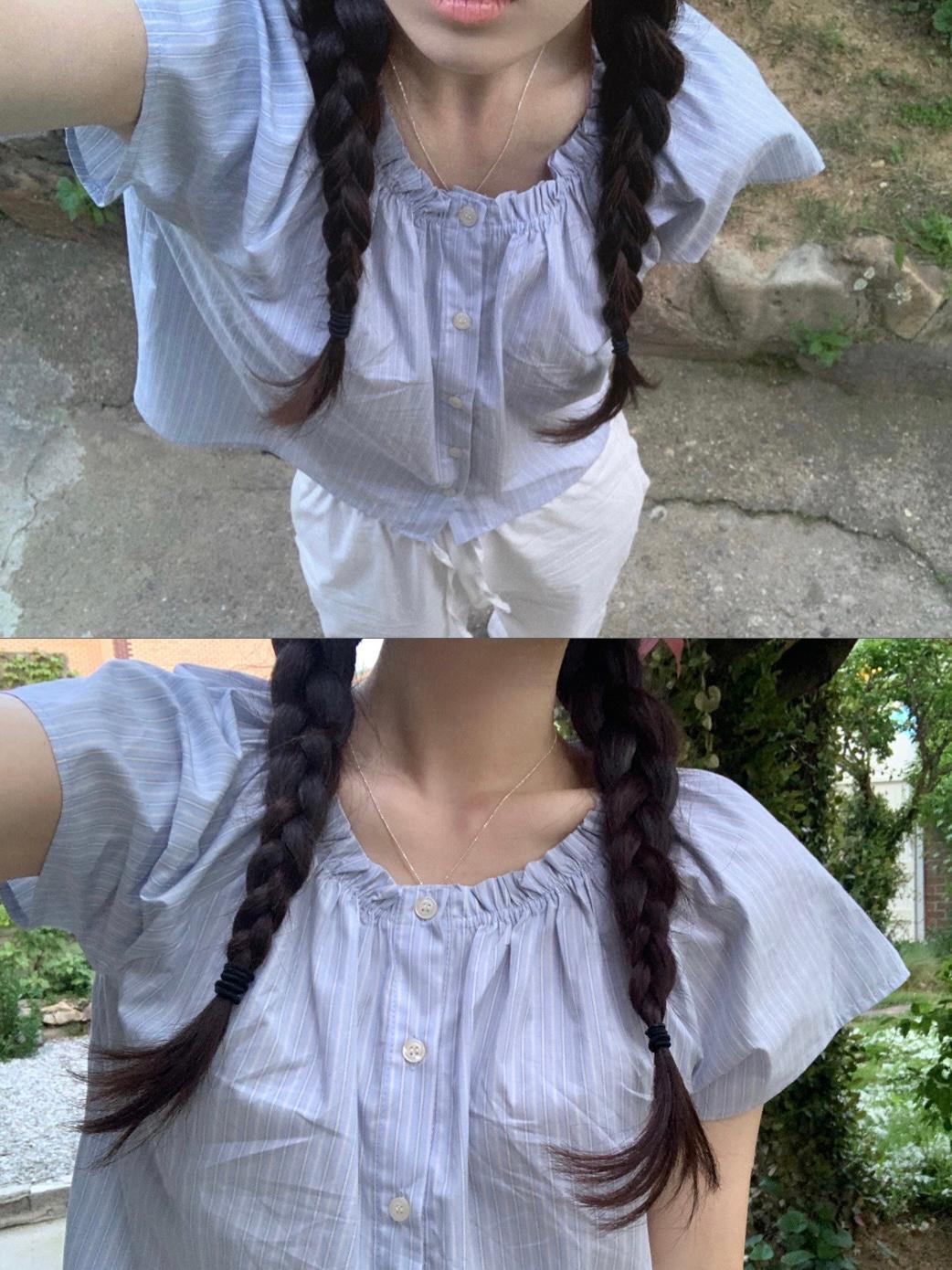 피터앤웬디 [MADE] 로그 스트라이프 블라우스