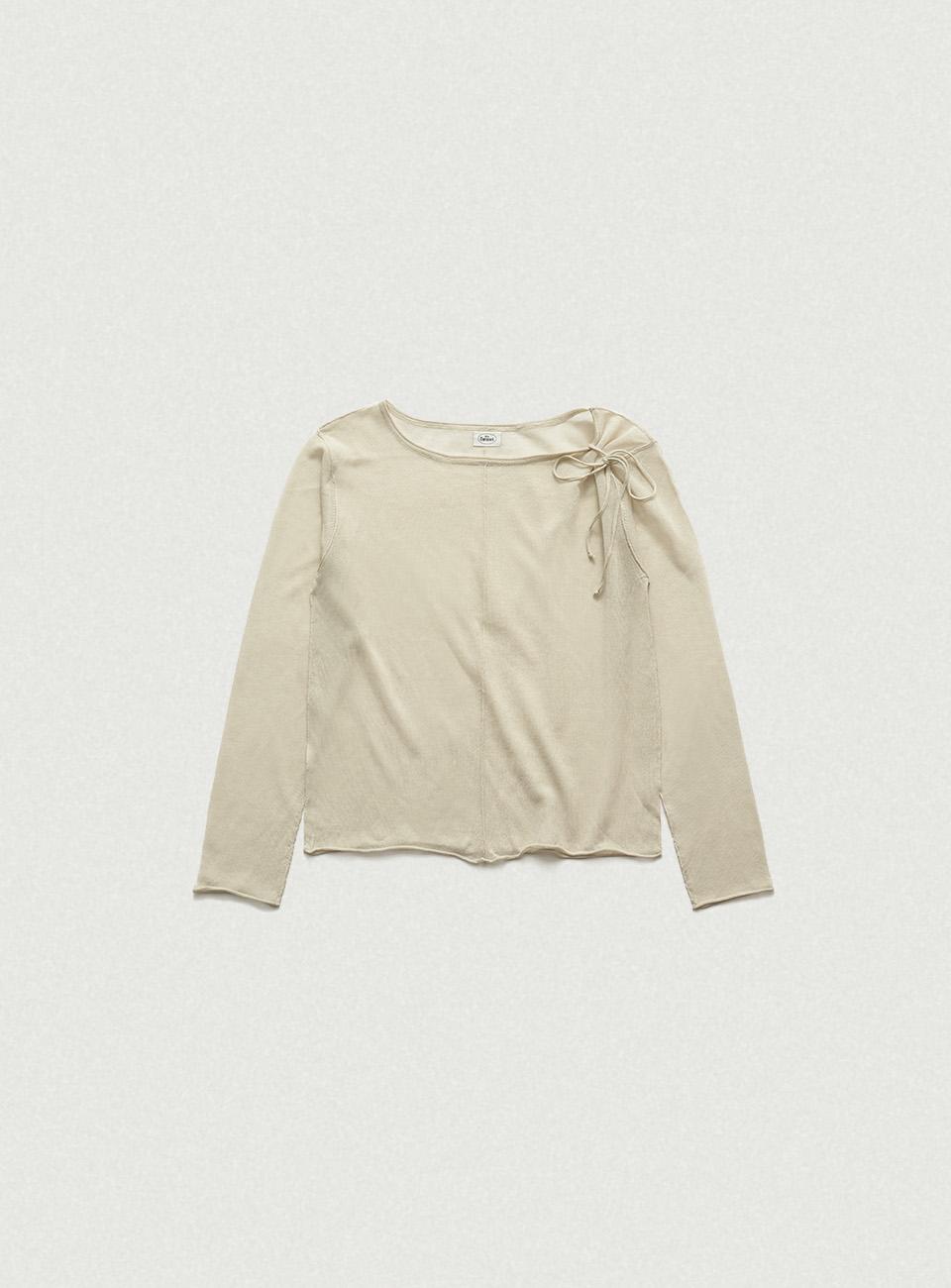 Linen Two-Way String Knit Top_Beige