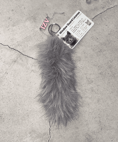 CAT FUR TAIL KEYRING