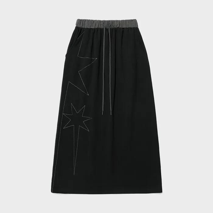BIG STAR LOGO SWEAT SKIRT_BLACK(NG2EFUPA90A)