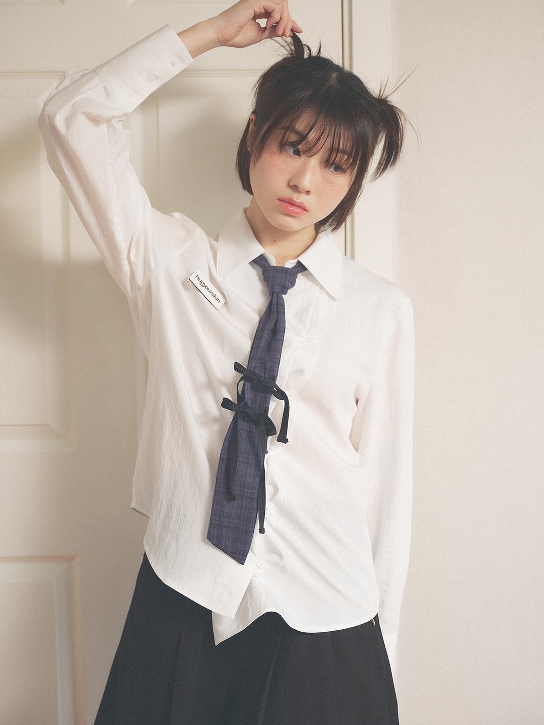 Diagonal button up shirts (white)