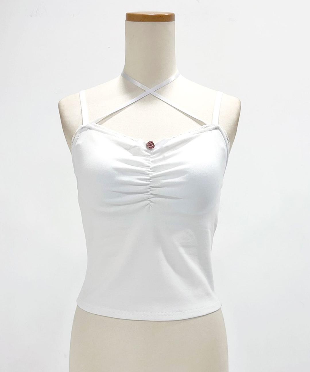 選べるデザインカップインキャミソール【大きいサイズ有り】 - キャミタイプ　ホワイト / S