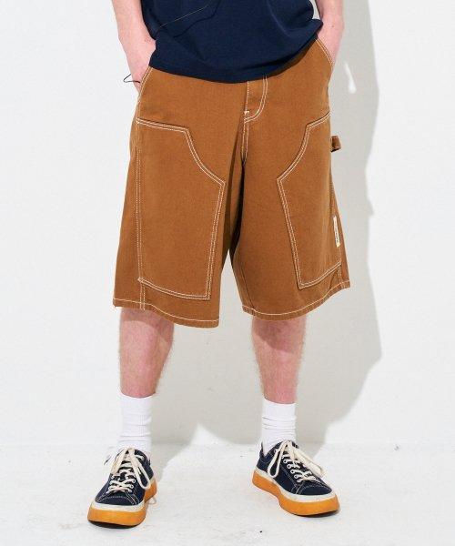 스티치 카펜터 버뮤다 팬츠 [브라운]