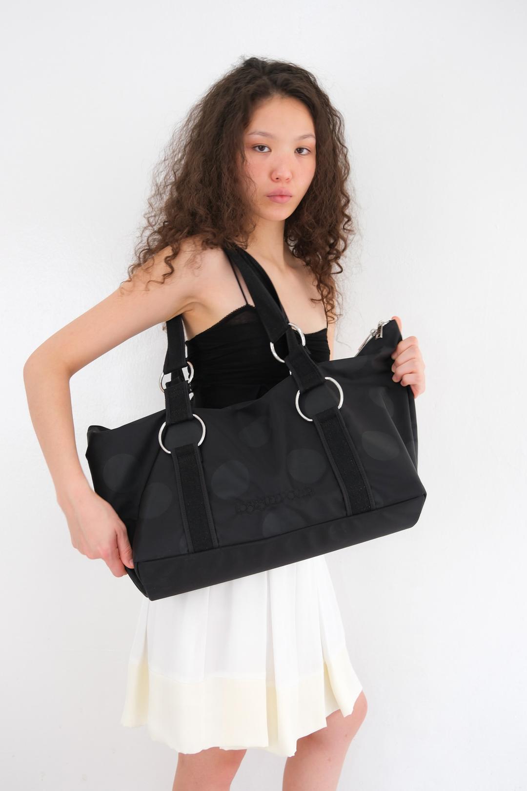 [당일발송] Vagabond Nylon Ring Tote *Black Polka Dot