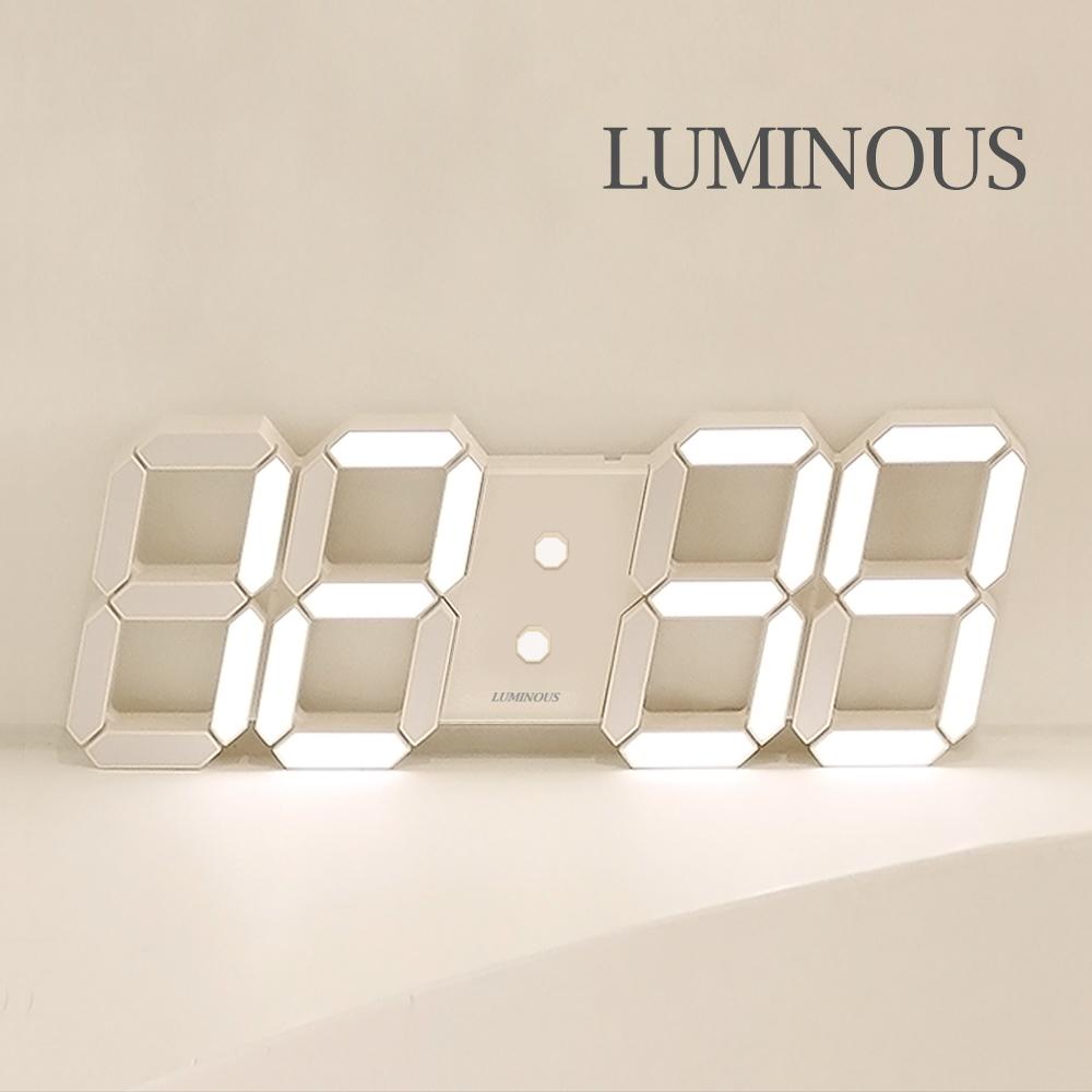 루미너스 이탤릭 5세대 밀크화이트 LED벽걸이 디지털전자 벽시계 무소음 인테리어 거실시계
