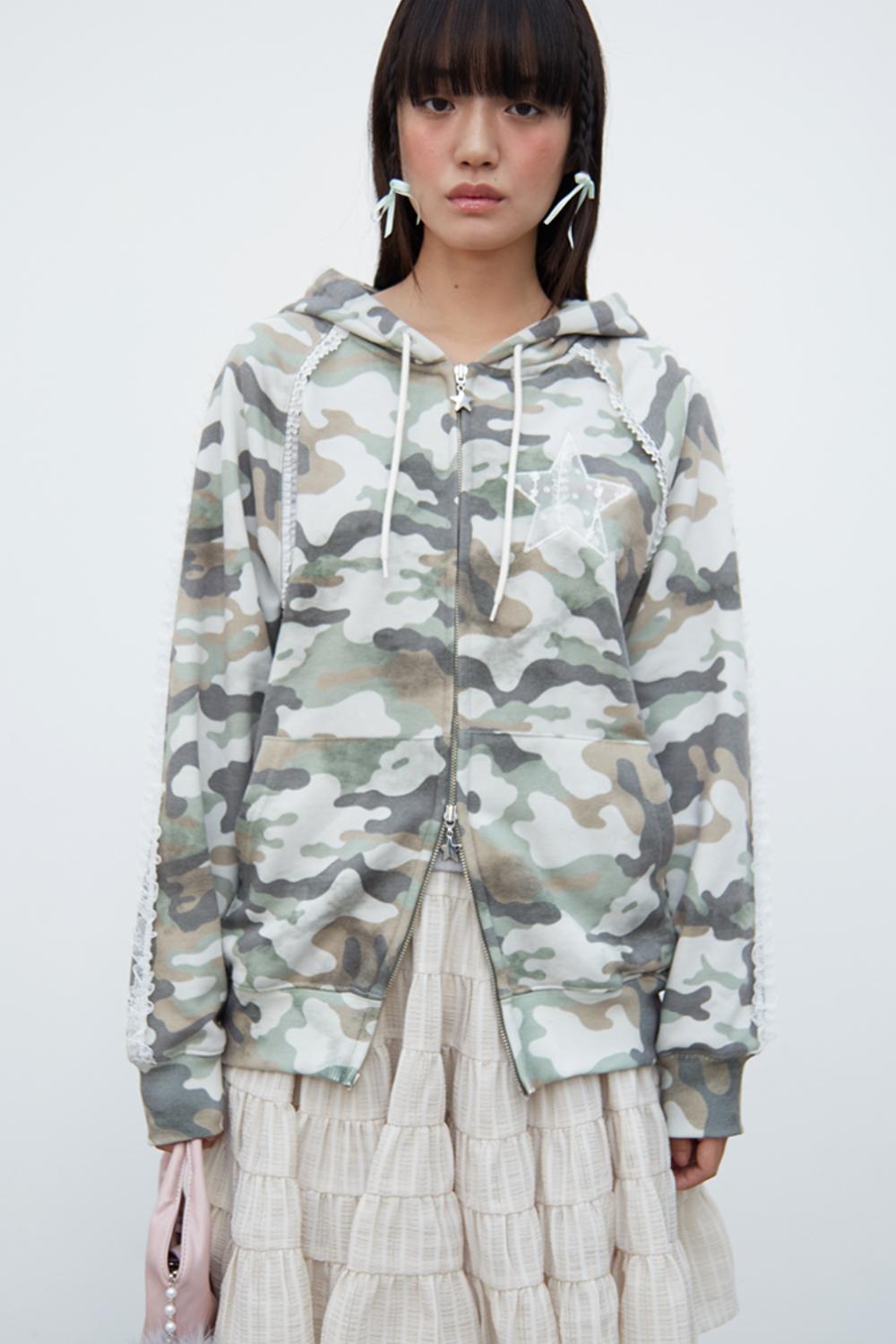 Meggie hoodie zipup (Camo) /10월14일 예약배송