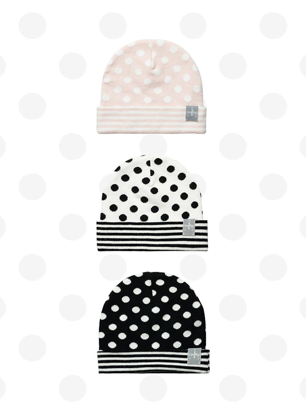 Vintage Dot Stripe Knit Beanie (3color)