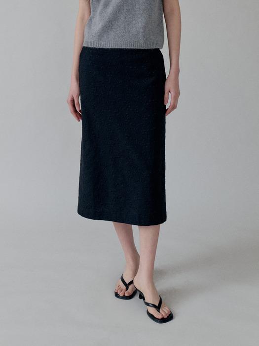 Floral Straight Skirt_BLACK