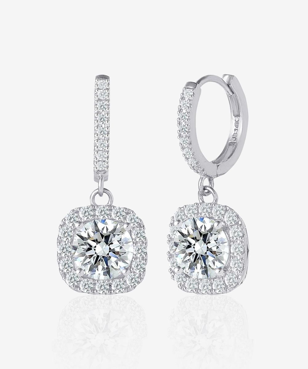 S925 매시브 모이사나이트 드롭 귀걸이