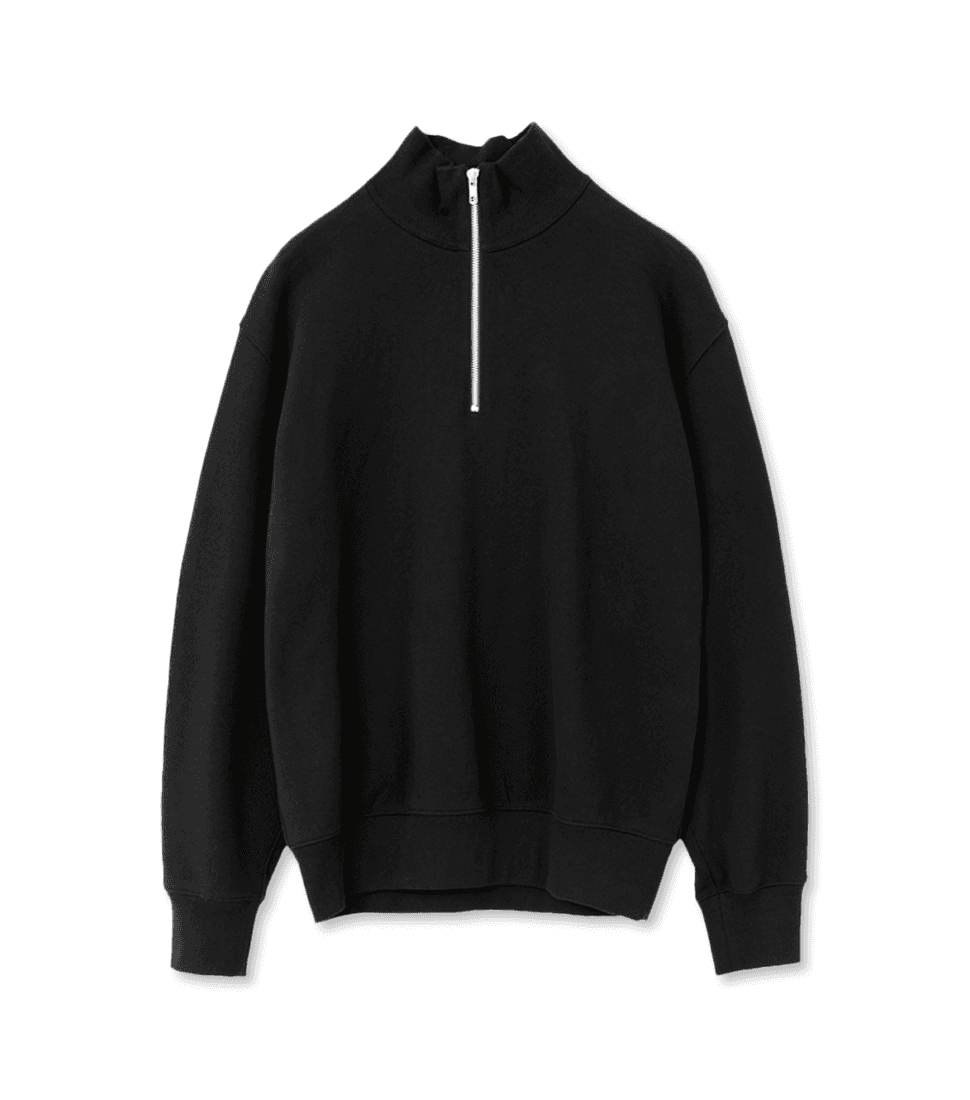 [BROWNYARD] SOFT SWEAT HALF ZIP UP'BLACK’