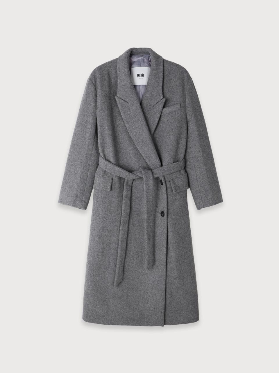 [REFURB] LONDON Merino Wool Double Oversized Tailored Coat_Melange Gray