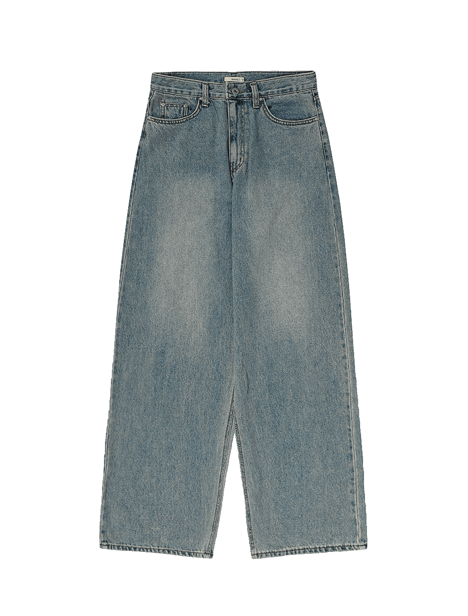 Wide Leg Mid Wash Denim