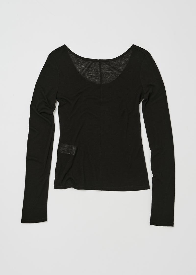 REVERSIBLE LONG SLEEVE TOP IN BLACK