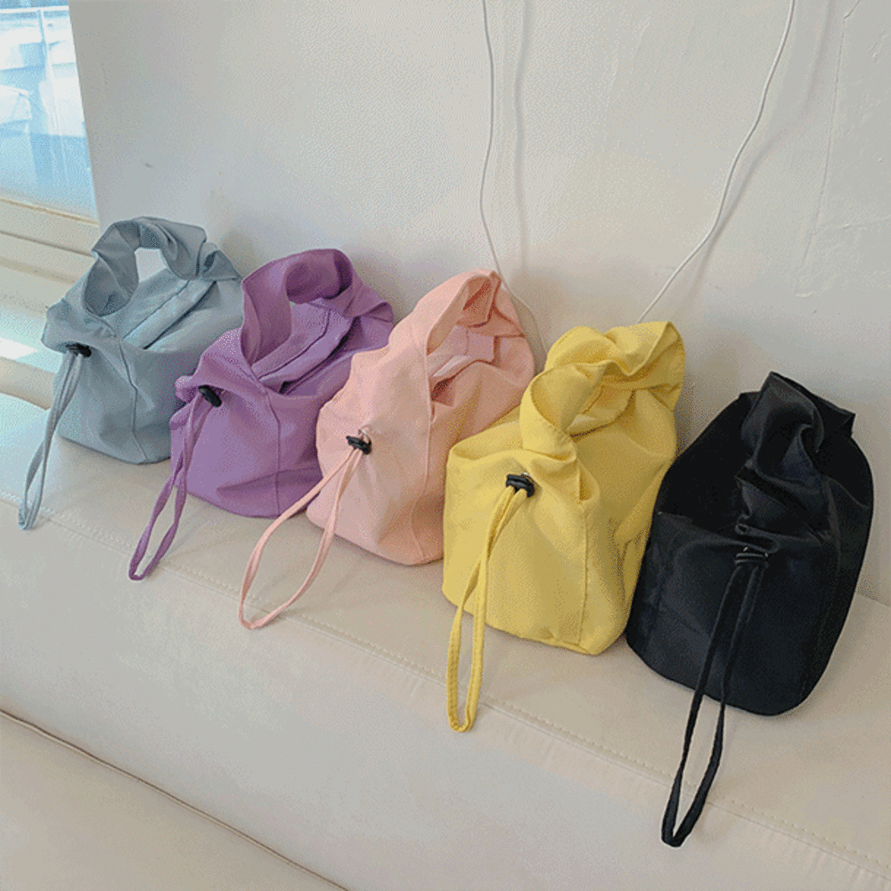 [최저가/주문폭주] 컬러링 셔링 스트링 미니 토트백(9color)