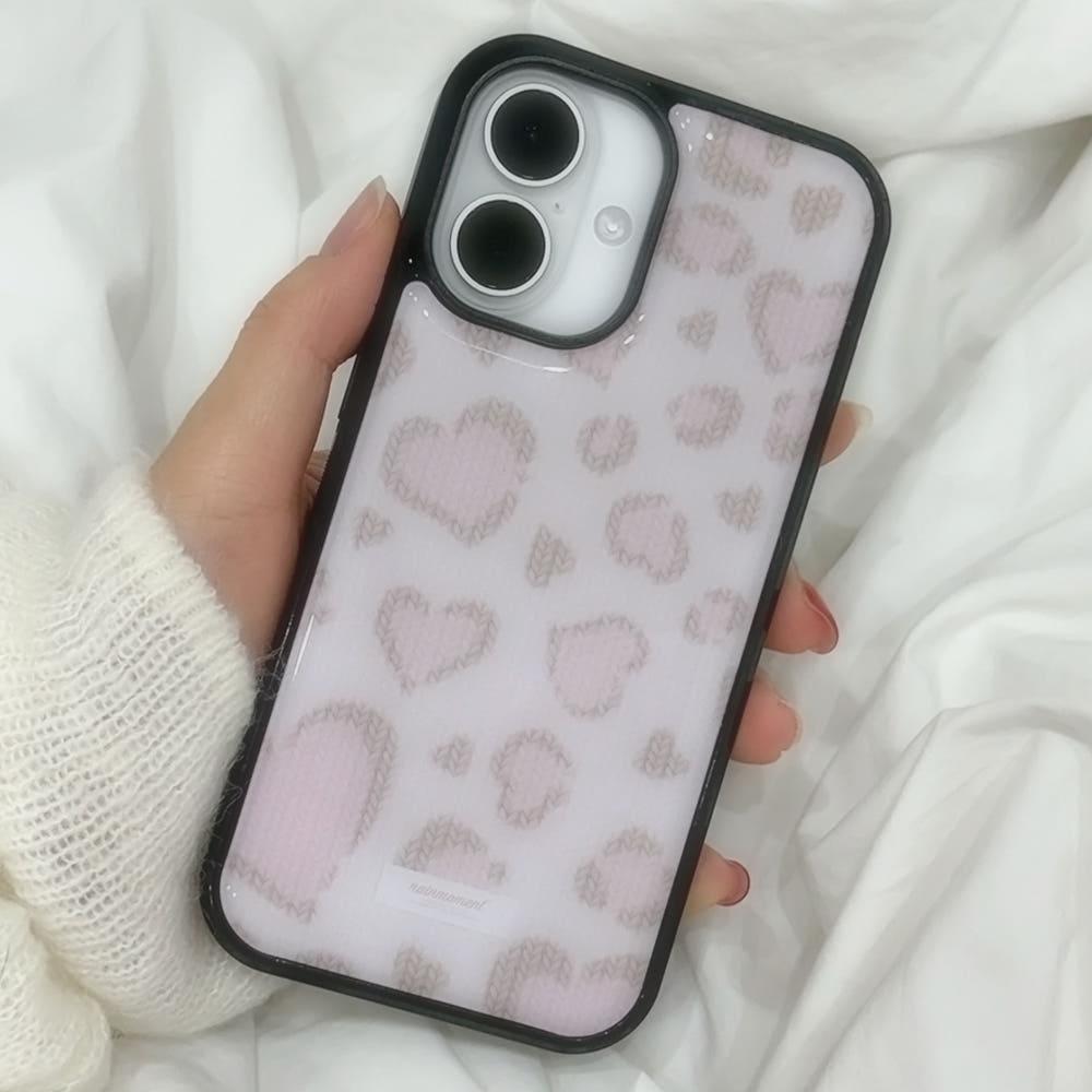 [나인모먼트] Leopard Knit 호피니트 에폭시케이스 iphone16