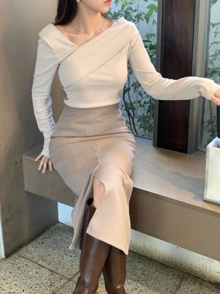 플랩포켓 탄탄 롱 스커트 (2size)