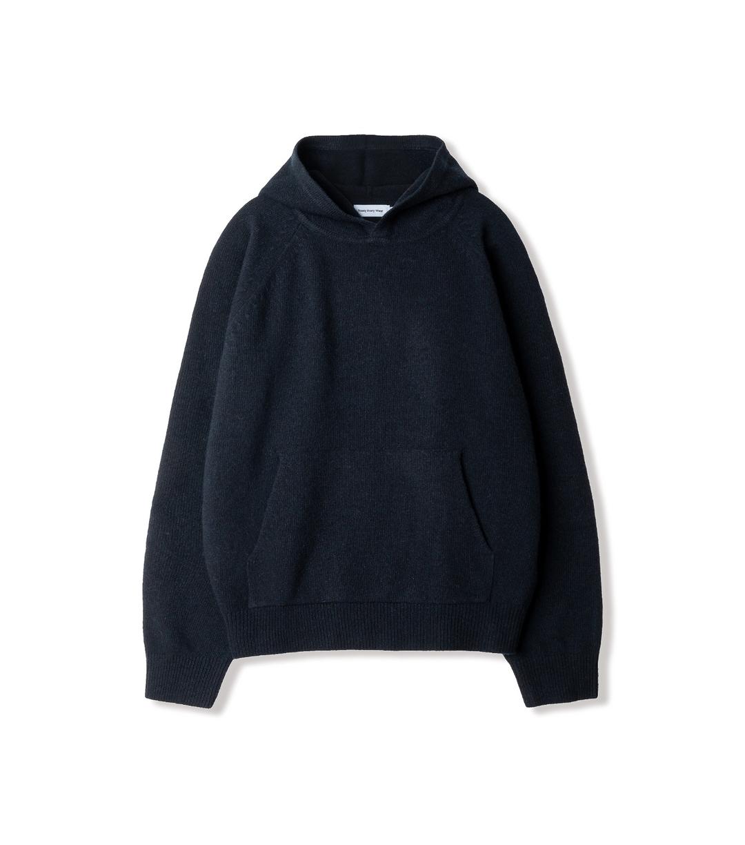 코지 울 캐시미어 후드 니트 (다크 네이비)