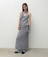 DOUBLE LAYERED LONG DRESS (melange grey)