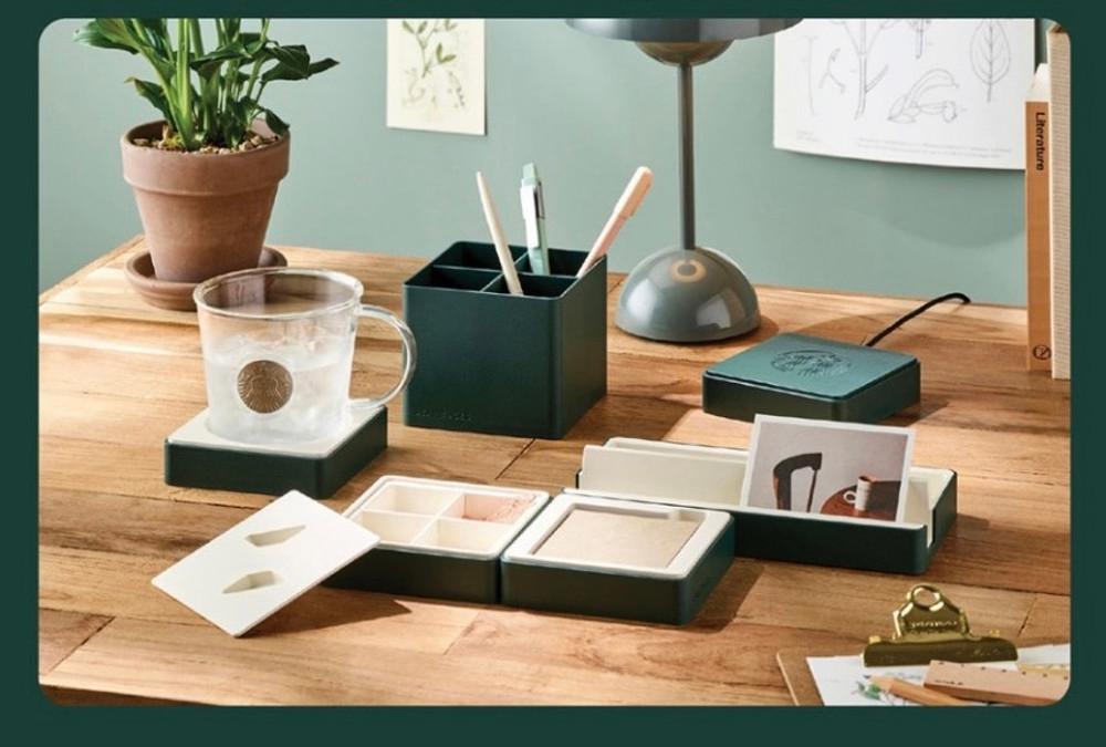 스타벅스 데스크 모듈 오거나이저 무선충전기 그린