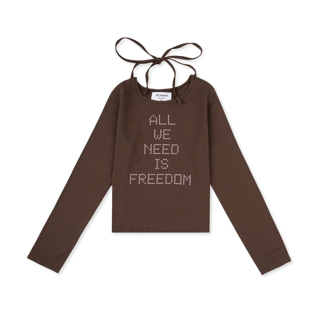 [WOMEN] RIBBON CROP LONGSLEEVE BR