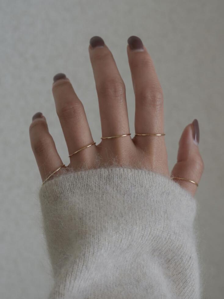 14k layerd slender ring